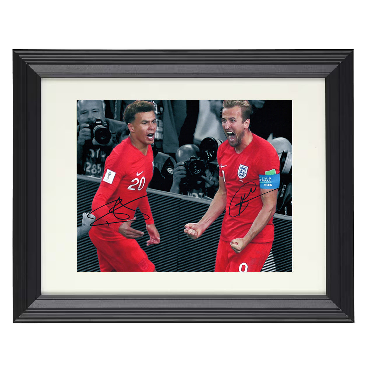 Harry Kane and Dele Alli – England World Cup 2018 8x10 matted black framed soccer wall art