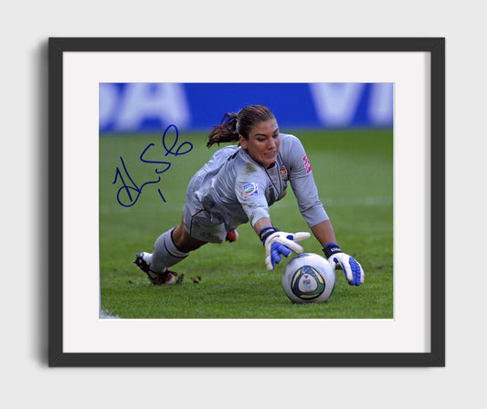 Hope Solo USA Diving Goalkeeper Save Soccer Print 16x20 Gallery Framed Artwork wall art print – soccer decor
