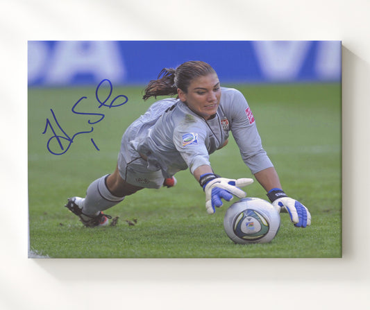 Hope Solo USA Diving Goalkeeper Save - Canvas soccer wall art