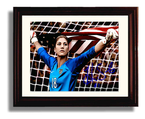 Hope Solo USA Flag Celebration Soccer Print 8x10 Beveled Frame soccer wall art print – Soccer Prints decor
