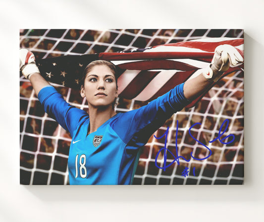Hope Solo USA Flag Celebration - Canvas soccer wall art