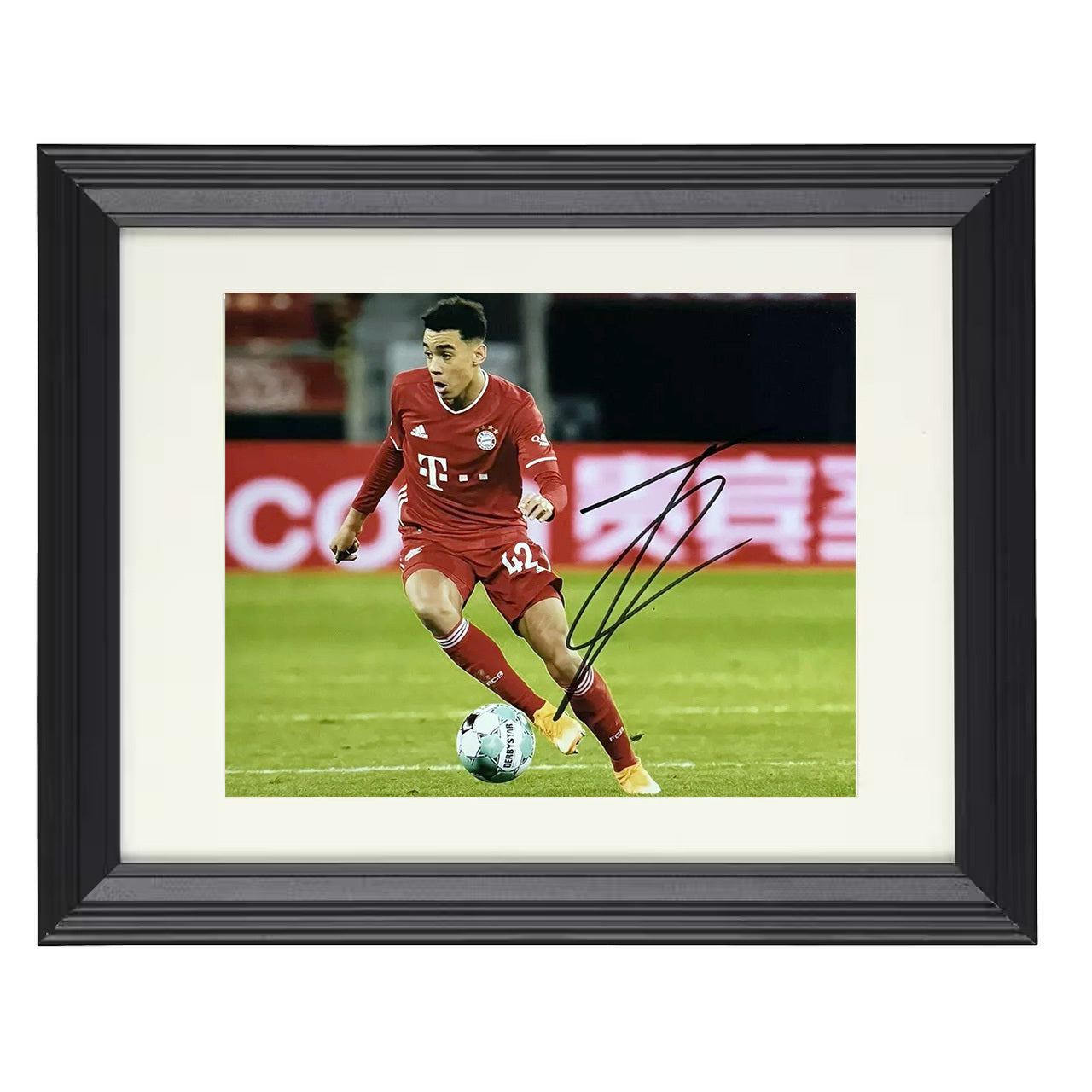 Jamal Musiala – Bayern Munich Young Maestro Midfield Control 8x10 matted black framed soccer wall art