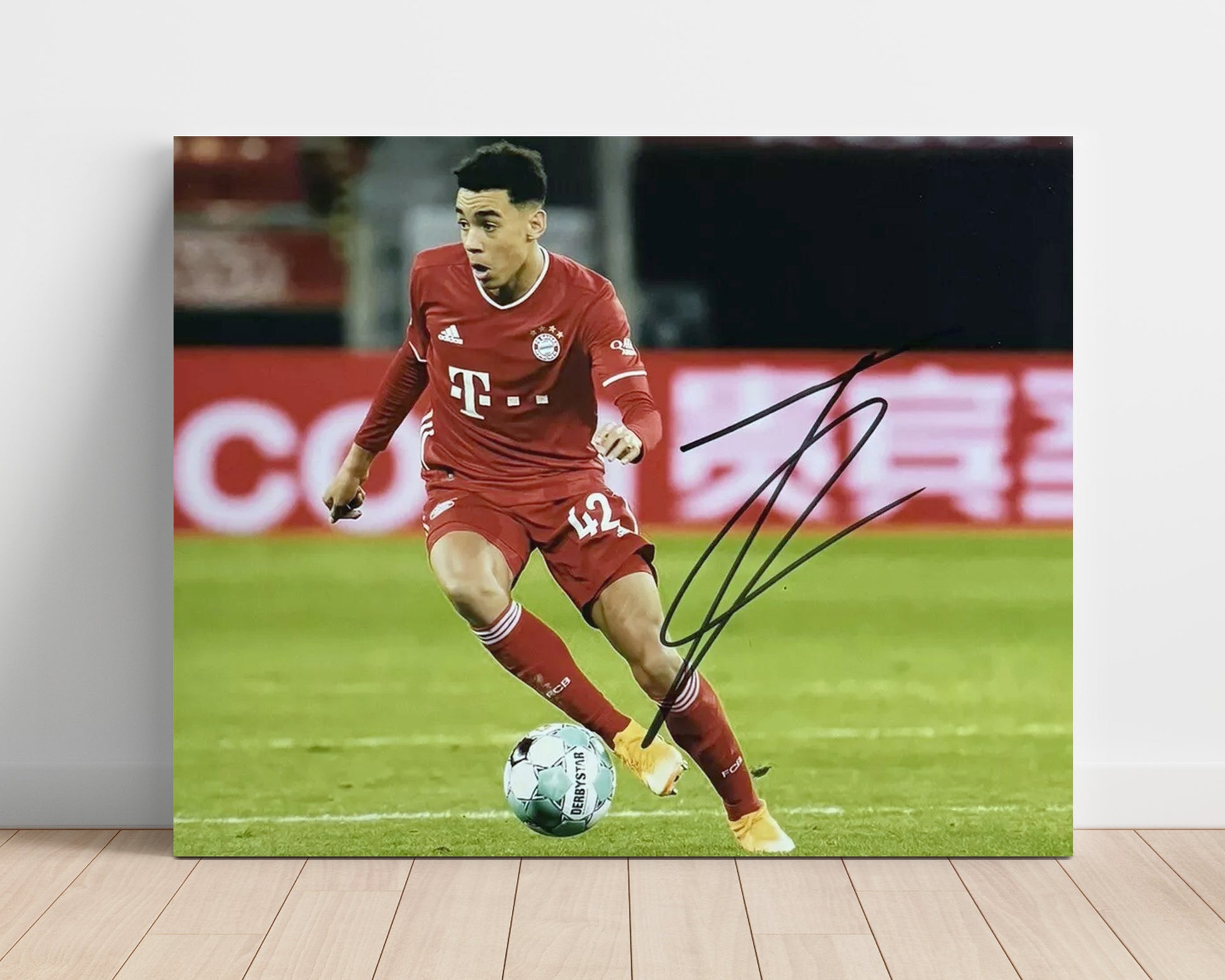 Jamal Musiala Bayern Munich Young Maestro Midfield Control Soccer Print 16x20 Unframed Print soccer wall art print – Soccer Prints decor