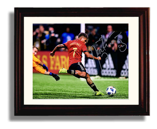 Josef Martinez Atlanta United Powerful Shot on Goal Soccer Print 8x10 Beveled Frame soccer wall art print – Soccer Prints decor