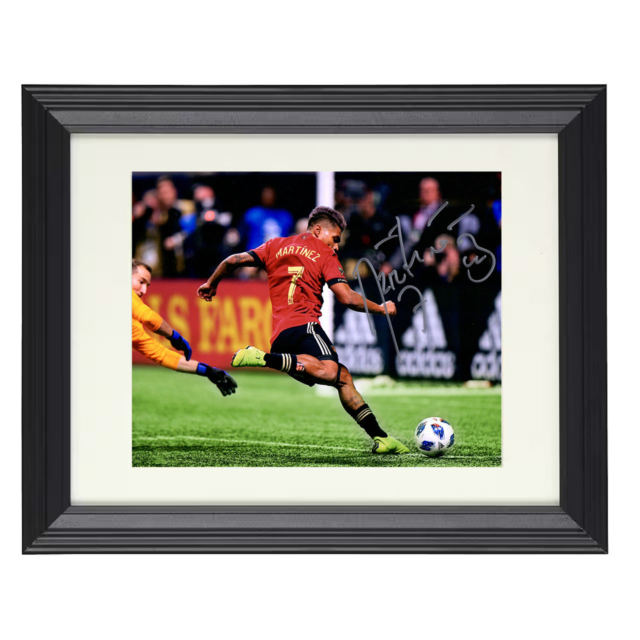 Josef Martínez – Atlanta United Powerful Shot on Goal 8x10 matted black framed soccer wall art