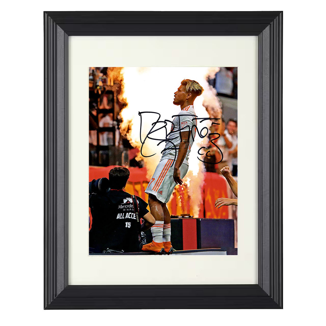 Josef Martínez – Atlanta United Fire Celebration 8x10 matted black framed soccer wall art