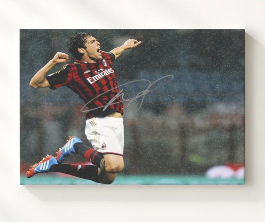 Kaka AC Milan Goal Celebration Leap - Canvas soccer wall art