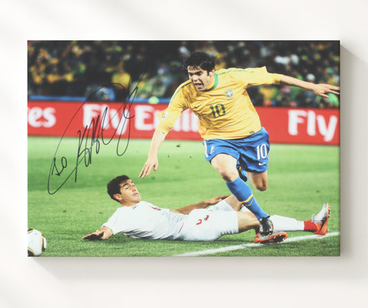 Kaka Brazil Sliding Ball Control Match Play - Canvas soccer wall art
