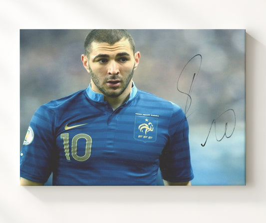 Karim Benzema France Goal Hunter Striker Action - Canvas soccer wall art