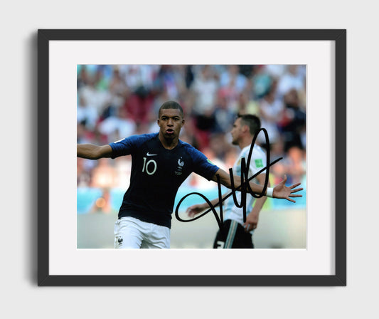 Kylian Mbappe France World Cup 2018 Goal Celebration Print Soccer Print 16x20 Gallery Framed Artwork wall art print – soccer decor
