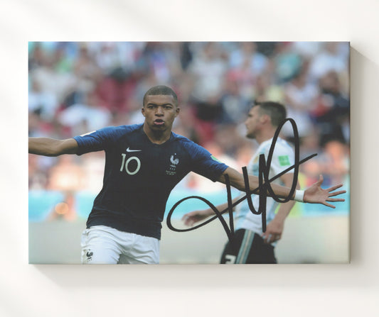 Kylian Mbappe France World Cup 2018 Goal Celebration - Canvas soccer wall art