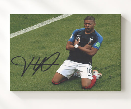 Kylian Mbappe France World Cup Celebration Pose - Canvas soccer wall art
