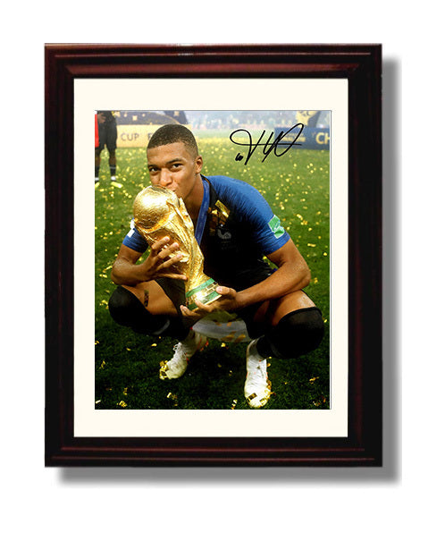 Kylian Mbappe France World Cup Champion Golden Boy 2018 Soccer Print 8x10 Beveled Frame soccer wall art print – Soccer Prints decor