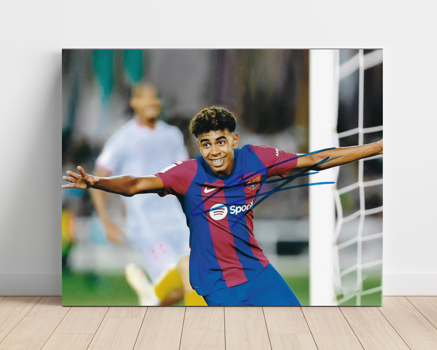 Lamine Yamal FC Barcelona Goal Celebration Print Arms Wide Soccer Print 16x20 Unframed Print soccer wall art print – Soccer Prints decor
