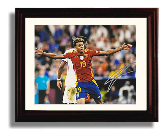 Lamine Yamal FC Barcelona Golden Boy Celebration Soccer Print 8x10 Beveled Frame soccer wall art print – Soccer Prints decor
