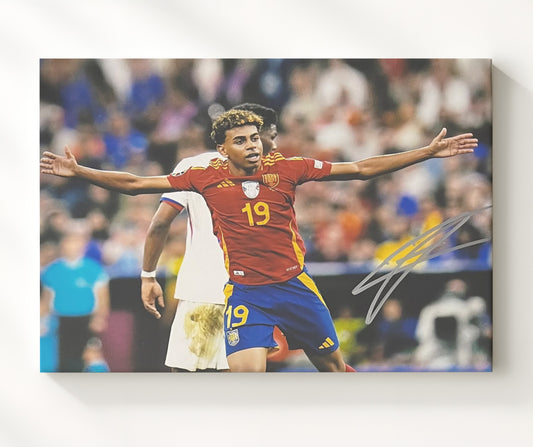 Lamine Yamal FC Barcelona Golden Boy Celebration - Canvas soccer wall art