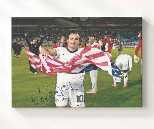 Landon Donovan USA Flag Celebration Victory - Canvas soccer wall art