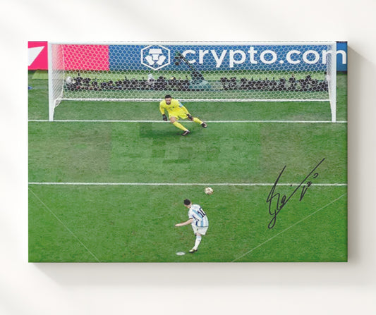 Lionel Messi Argentina World Cup 2022 Ice Veins Penalty - Canvas soccer wall art