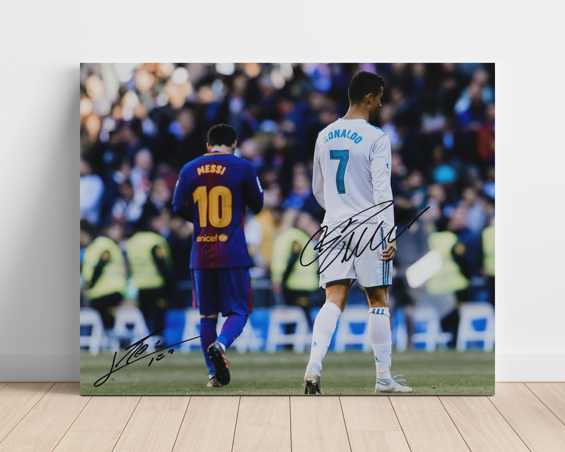 Lionel Messi vs Cristiano Ronaldo Eternal Rivals Match Moment Soccer Print 16x20 Unframed Print soccer wall art print – Soccer Prints decor