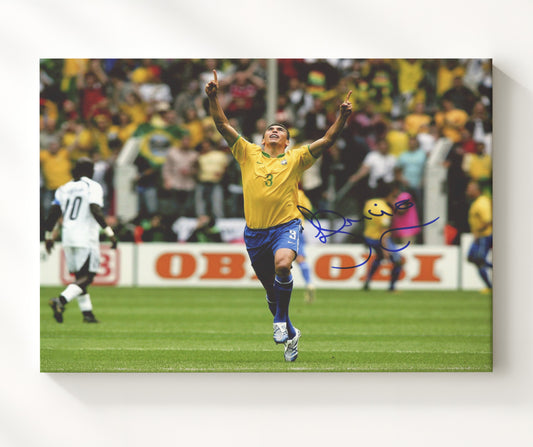 Lucio Brazil World Cup Goal Celebration - Canvas soccer wall art