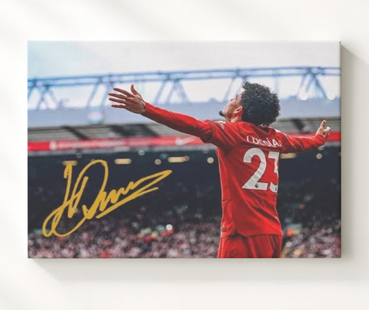 Luis Diaz Liverpool Goal Celebration at Anfield - Canvas soccer wall art
