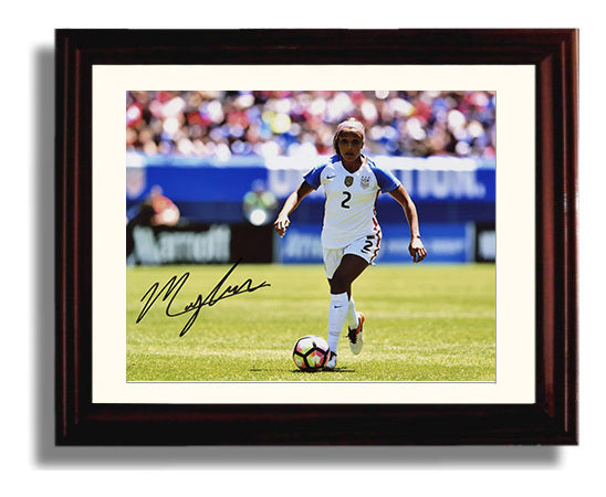 Mallory Swanson USA Womens National Team Dribbling Attack Soccer Print 8x10 Beveled Frame soccer wall art print – Soccer Prints decor