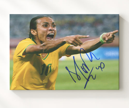 Marta Brazil Passion Celebration Point - Canvas soccer wall art