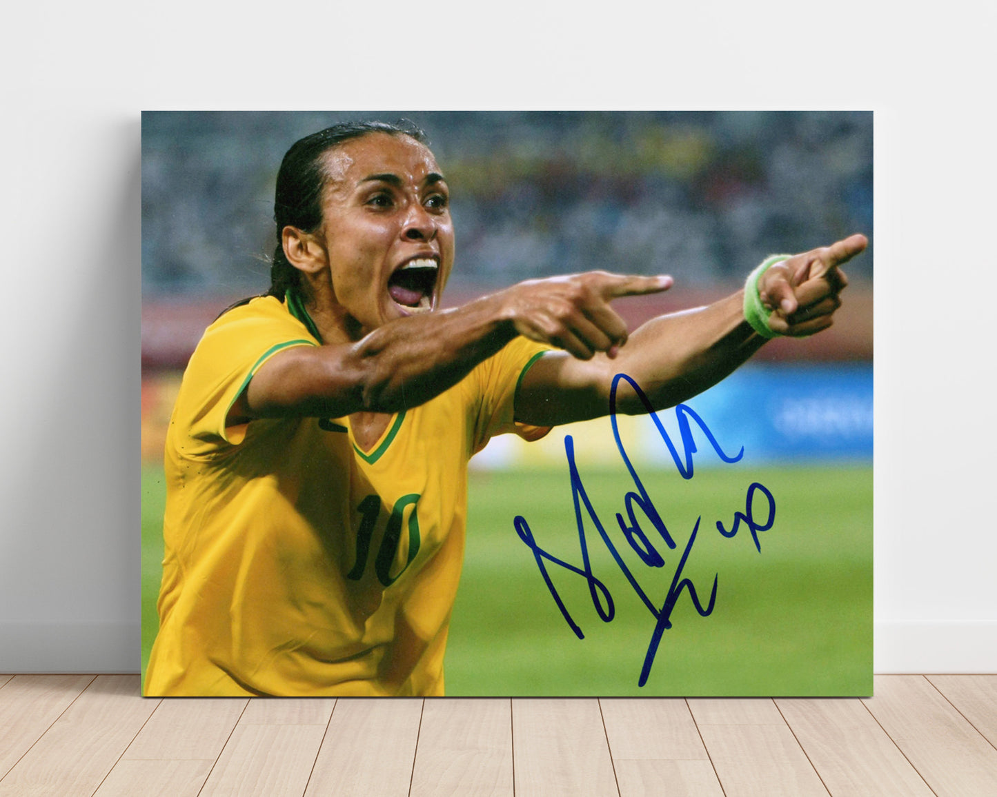 Marta Brazil Passion Celebration Point Soccer Print 16x20 Unframed Print soccer wall art print – Soccer Prints decor