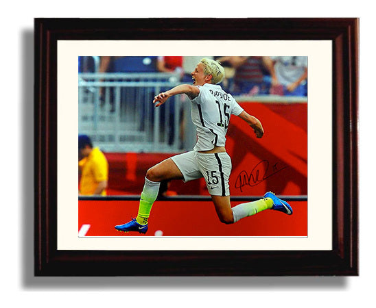 Megan Rapinoe USA Victory Leap Celebration Soccer Print 8x10 Beveled Frame soccer wall art print – Soccer Prints decor
