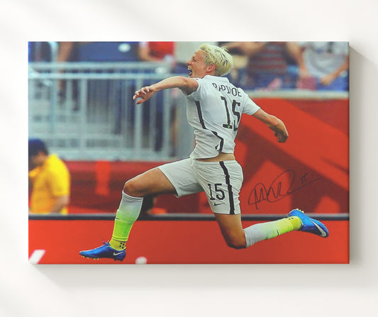 Megan Rapinoe USA Victory Leap Celebration - Canvas soccer wall art