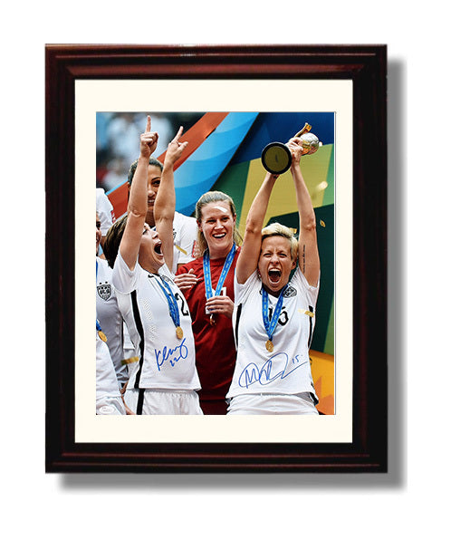 Megan Rapinoe and Meghan Klingenberg USA World Cup Champions Victory 8x10 Beveled Frame soccer wall art print – Soccer Prints decor