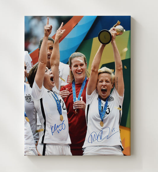Megan Rapinoe and Meghan Klingenberg USA World Cup Champions Victory - Canvas soccer wall art