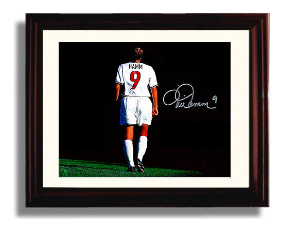 Mia Hamm USA Walking Off Pitch Legendary Moment Soccer Print 8x10 Beveled Frame soccer wall art print – Soccer Prints decor