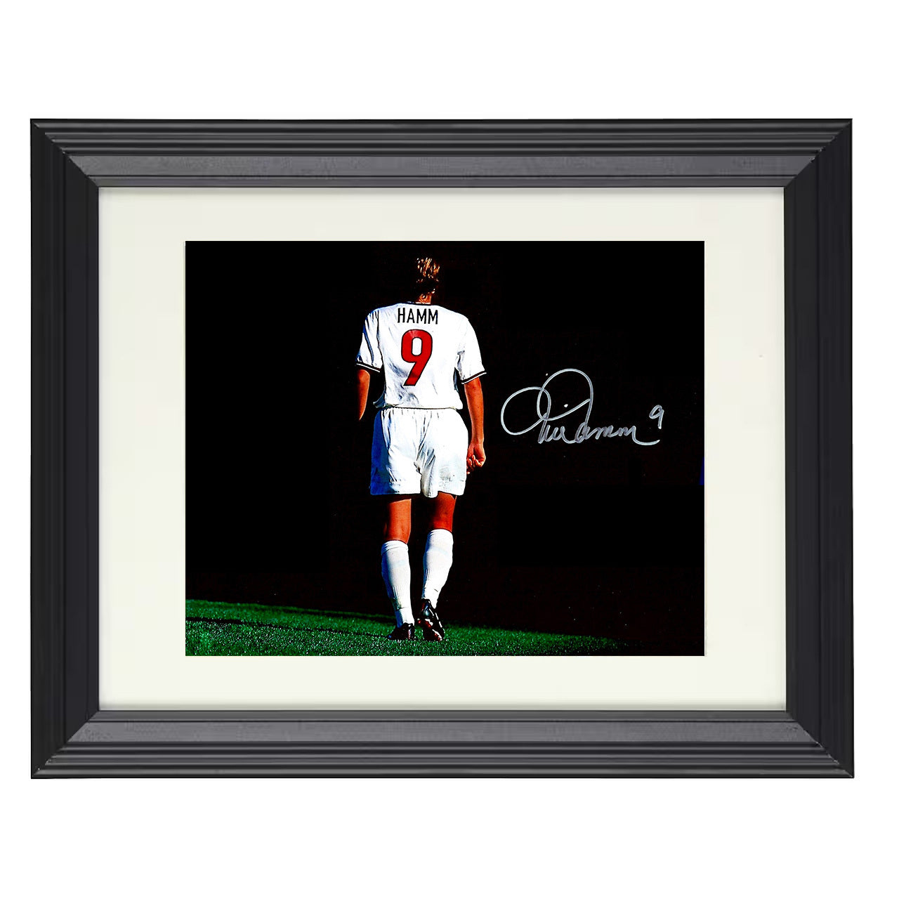 Mia Hamm – USA Walking Off Pitch Legendary Moment 8x10 matted black framed soccer wall art