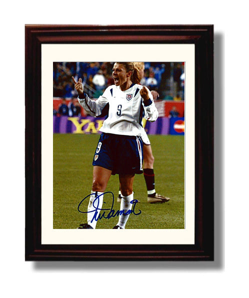 Mia Hamm USA Classic Field Spotlight Soccer Print 8x10 Beveled Frame soccer wall art print – Soccer Prints decor