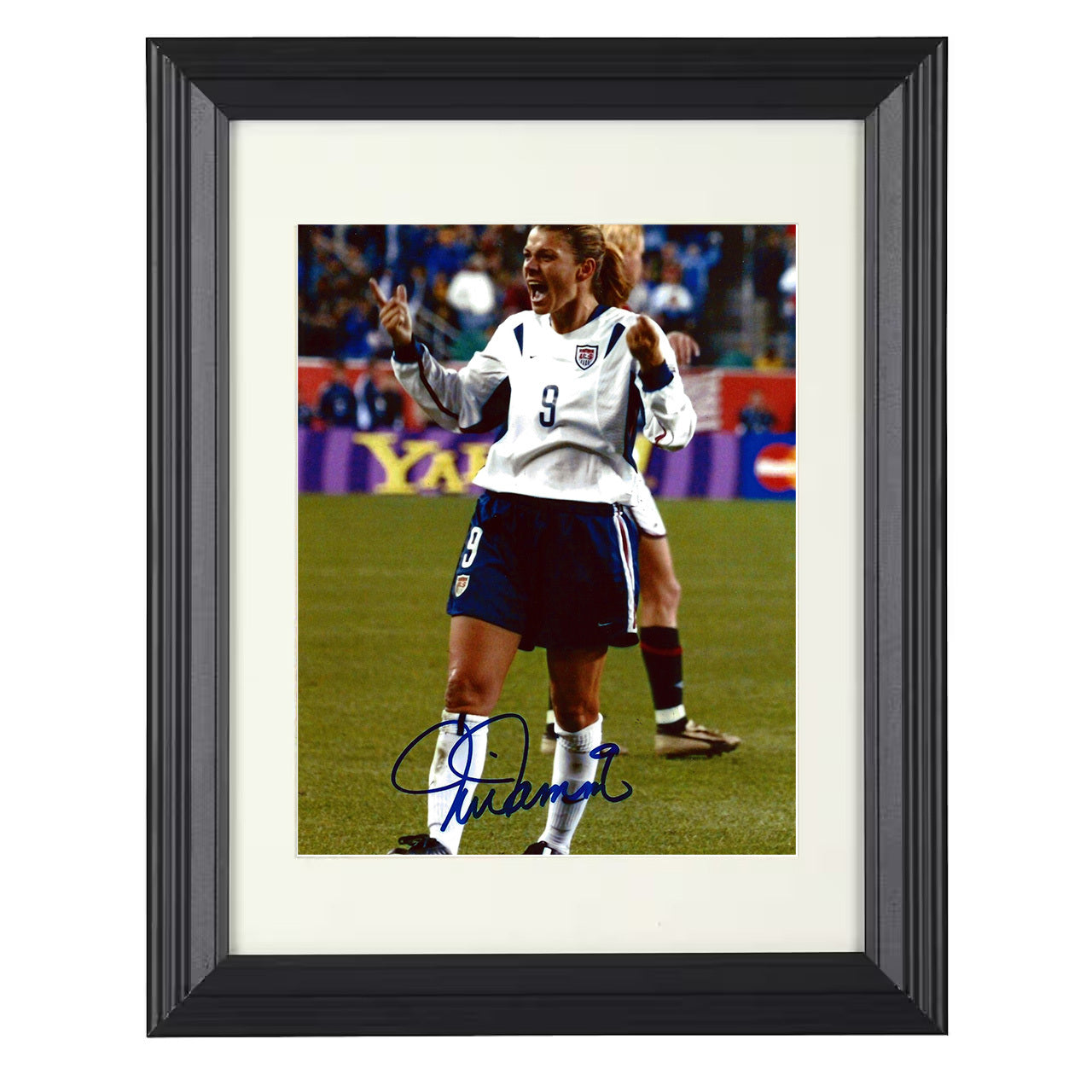Mia Hamm – USA Classic Field Image Spotlight 8x10 matted black framed soccer wall art