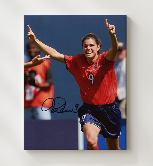 Mia Hamm USA Goal Celebration Icon Moment - Canvas soccer wall art