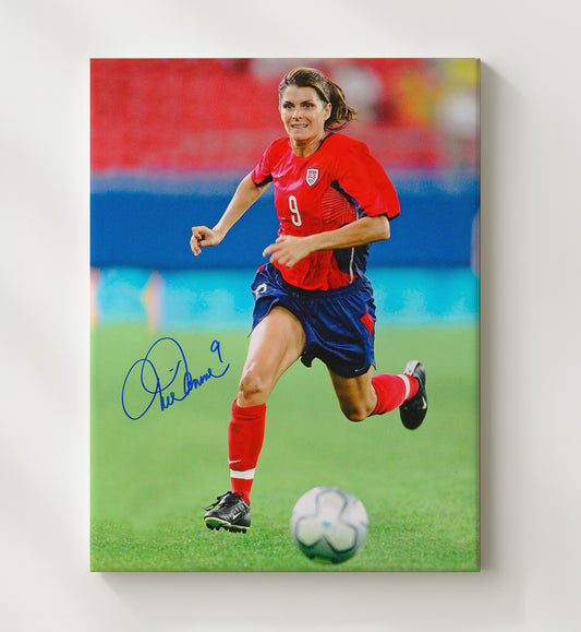 Mia Hamm USA Red Jersey Match - Canvas soccer wall art