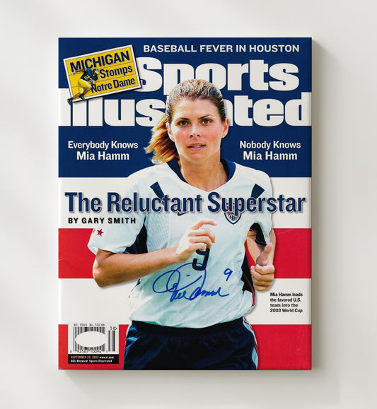 Mia Hamm USA SI Cover Reluctant Superstar 2003 - Canvas soccer wall art