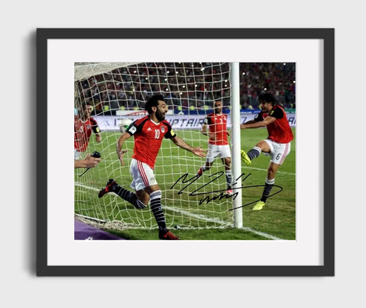 Mohamed Salah Egypt Pharaohs Goal Celebration Print Soccer Print 16x20 Gallery Framed Artwork wall art print – soccer decor