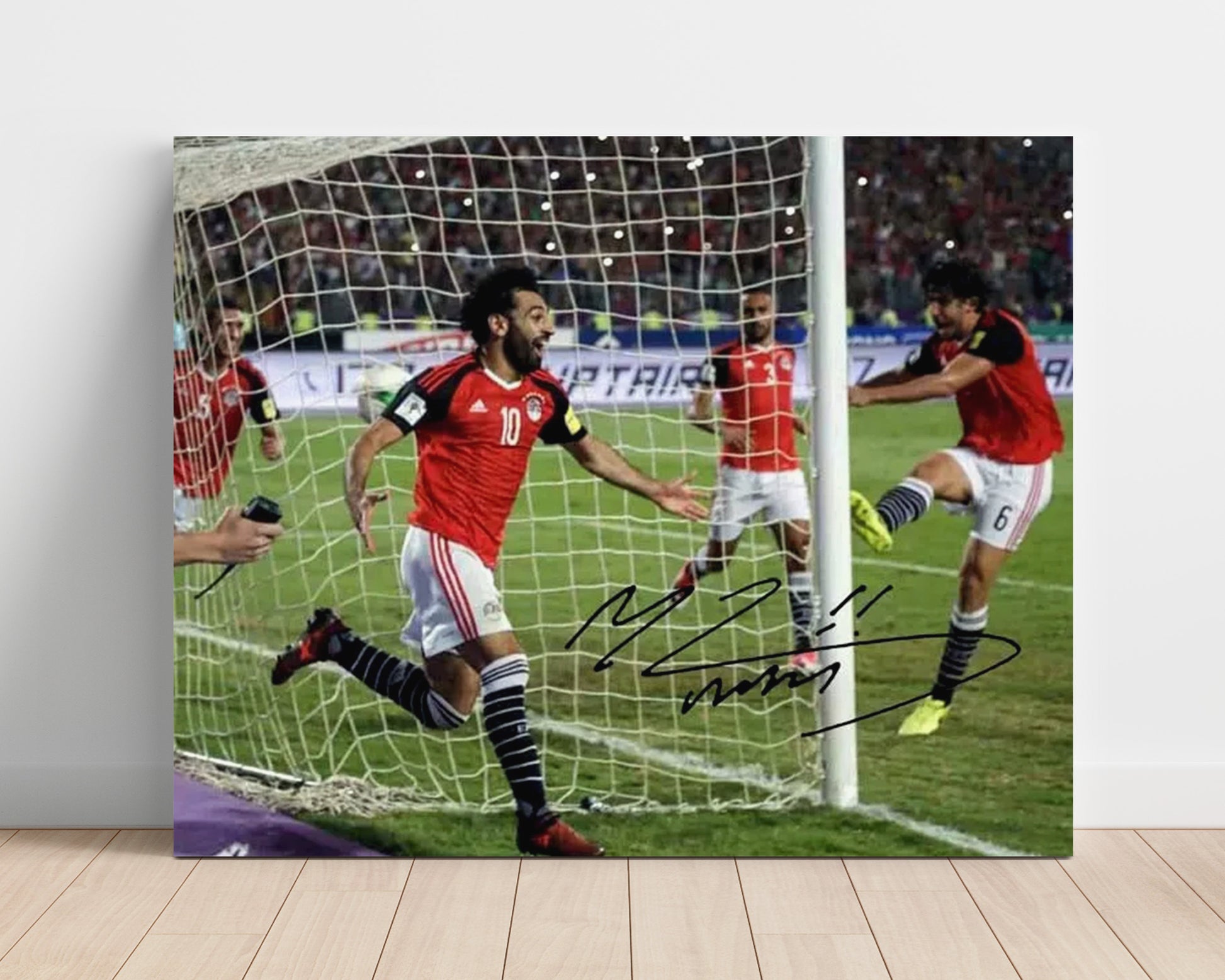 Mohamed Salah Egypt Pharaohs Goal Celebration Print Soccer Print 16x20 Unframed Print soccer wall art print – Soccer Prints decor