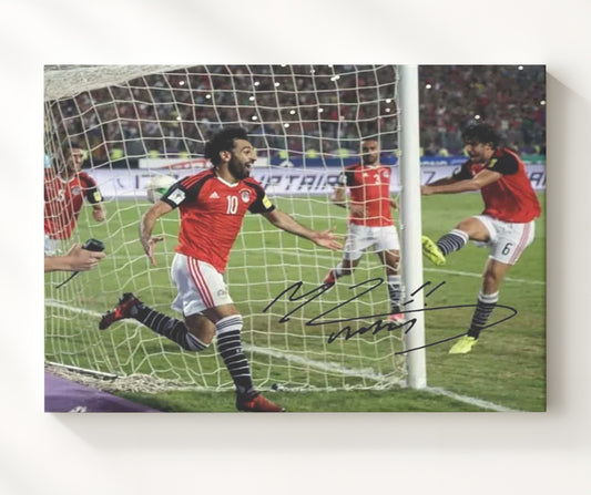 Mohamed Salah Egypt Pharaohs Goal Celebration - Canvas soccer wall art