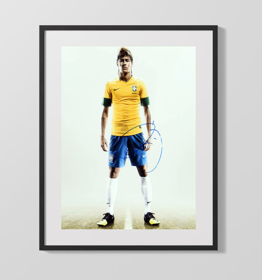 Neymar Brazil National Team Studio Soccer Print 16x20 Gallery Framed Artwork wall art print – soccer decor