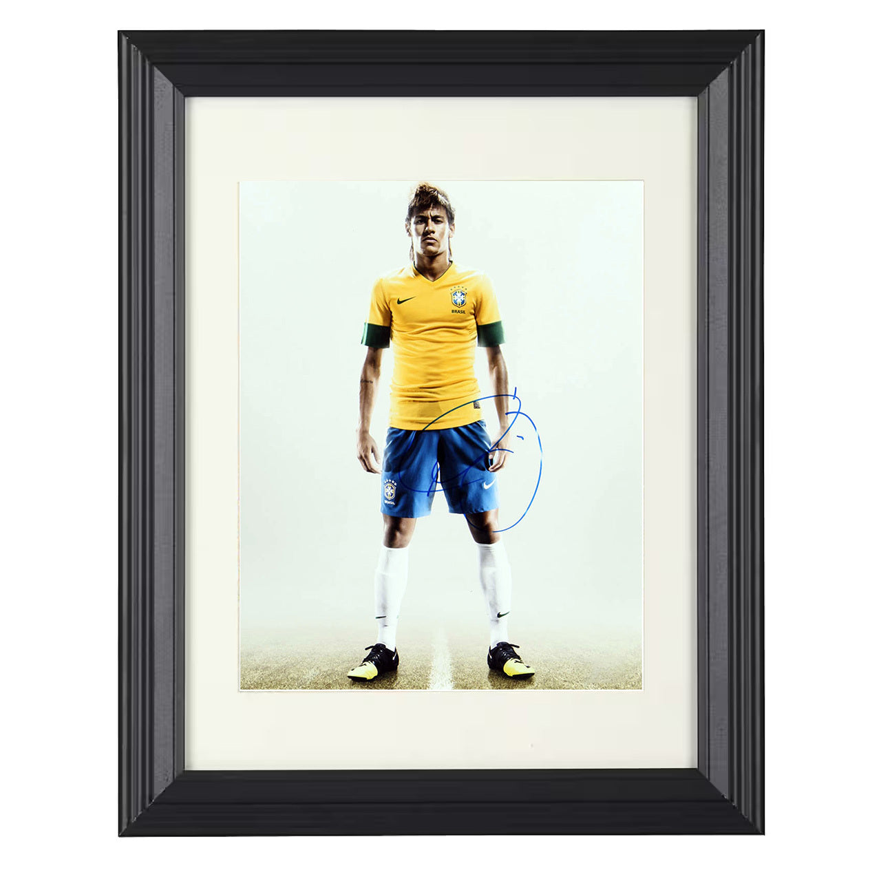 Neymar Jr. – Brazil National Team Editorial Image 8x10 matted black framed soccer wall art