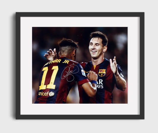 Neymar Jr Barcelona Arms Raised Goal Celebration Print Soccer Print 16x20 Gallery Framed Artwork wall art print – soccer decor