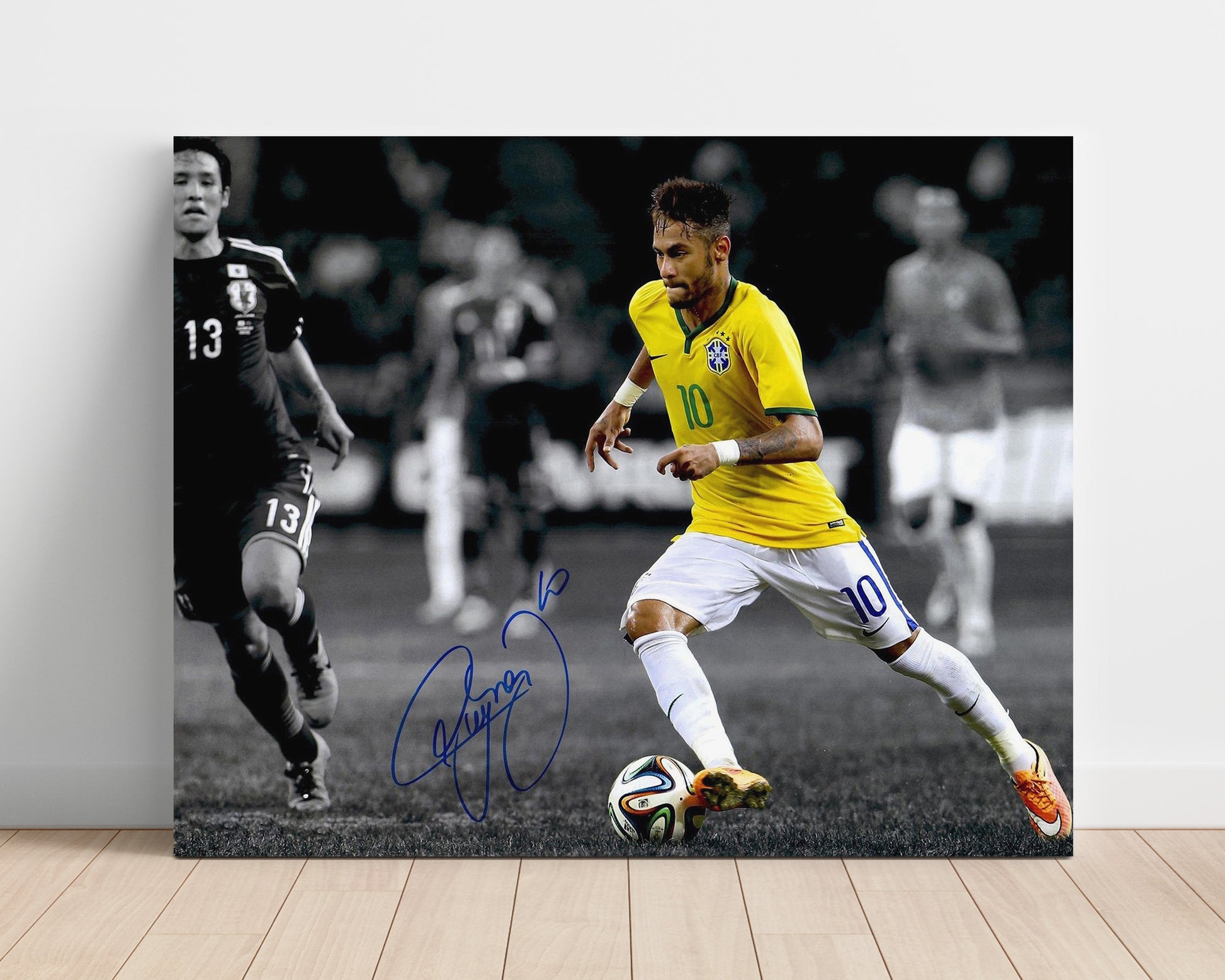 Neymar Jr Brazil Samba Stride Attack Run Soccer Print 16x20 Unframed Print soccer wall art print – Soccer Prints decor
