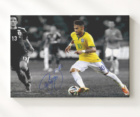 Neymar Jr Brazil Samba Stride Attack Run - Canvas soccer wall art