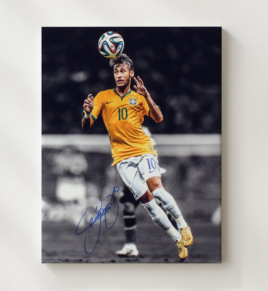 Neymar Jr Brazil Header Control World Cup Qualifier Moment - Canvas soccer wall art
