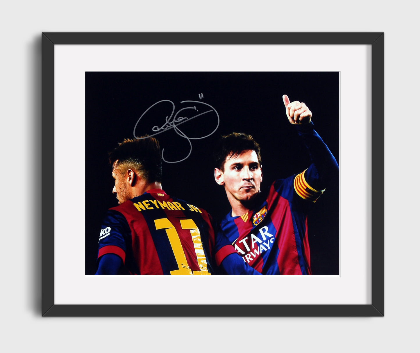 Neymar Jr FC Barcelona Match Celebration Moment Soccer Print 16x20 Gallery Frame soccer wall art print – Soccer Prints decor