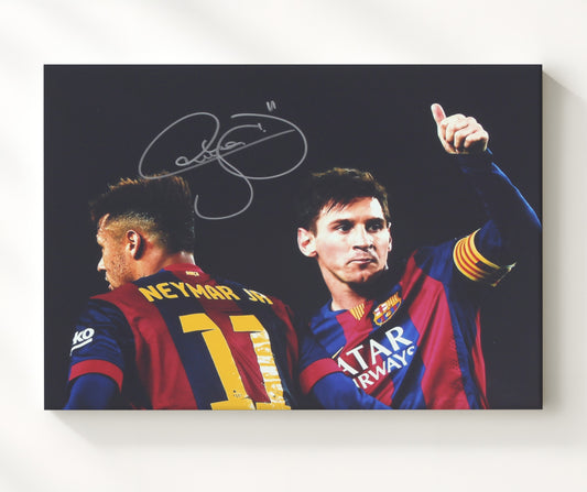 Neymar Jr FC Barcelona Match Celebration Moment - Canvas soccer wall art